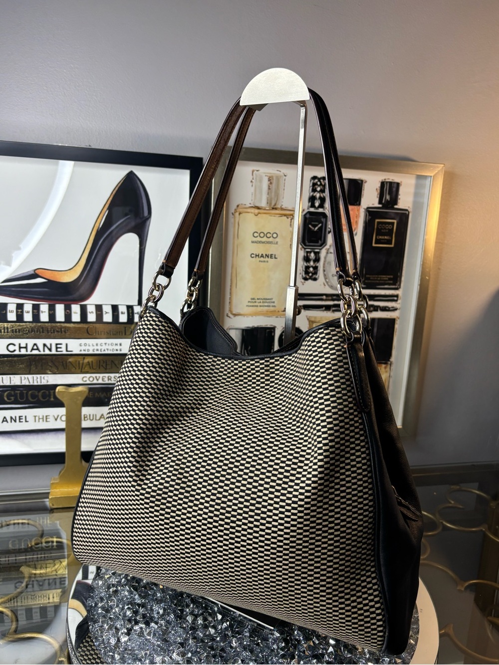 Coach 2017 Phoebe Exploded Reps Jacquard Shoulder Bag EUC - Picture 5 of 15